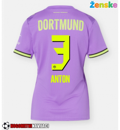 Ženske Nogometnih dresov Borussia Dortmund Waldemar Anton #3 Tretji 2026-27 Kratki rokavi Ženske Nogometnih dresov Borussia Dortmund Waldemar Anton #3 Tretji 2026-27 Kratki rokavi